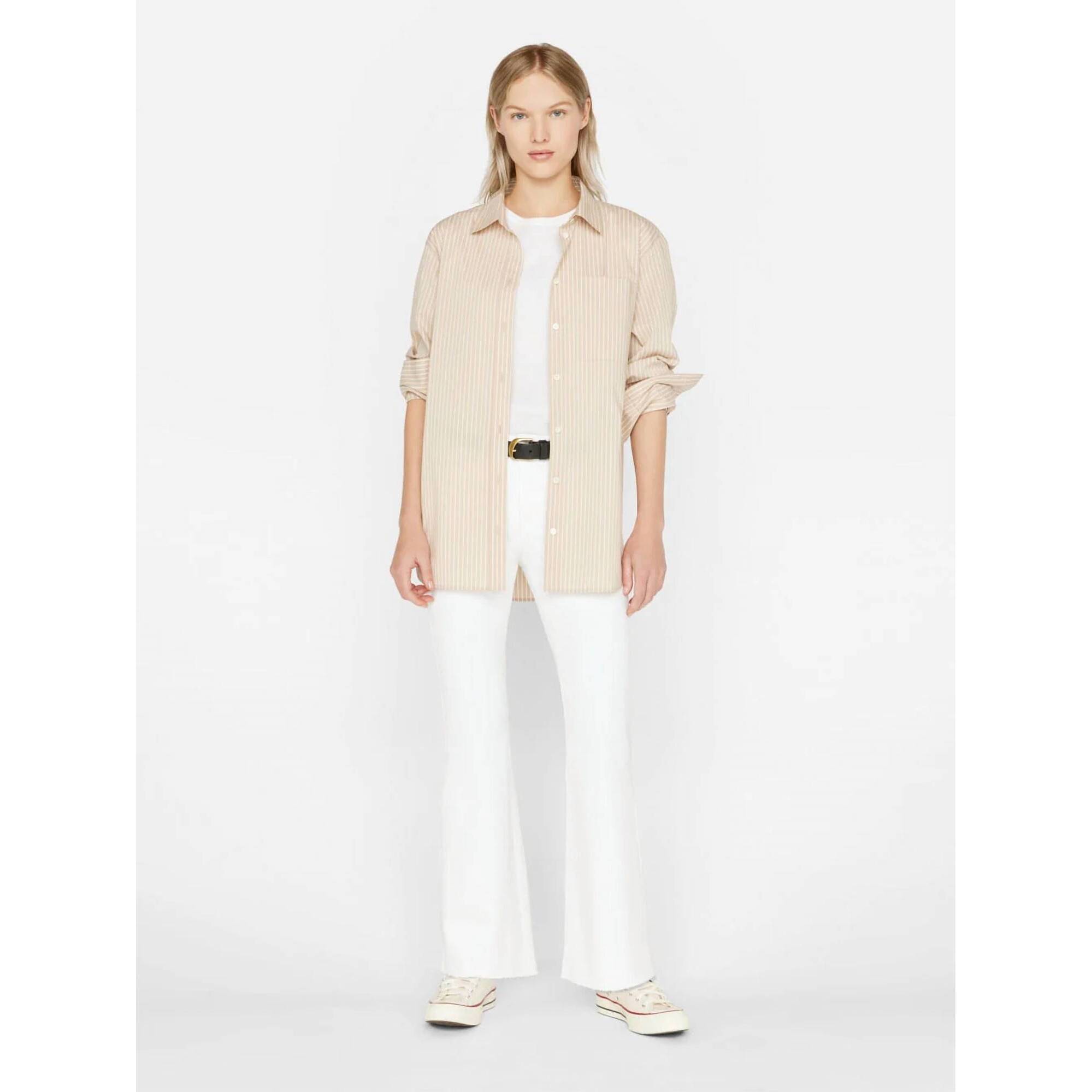 New Frame Le Easy Flare Pants In Blanc